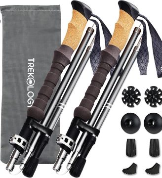 TREKOLOGY Trekking Poles Collapsible Nordic Hiking Poles
