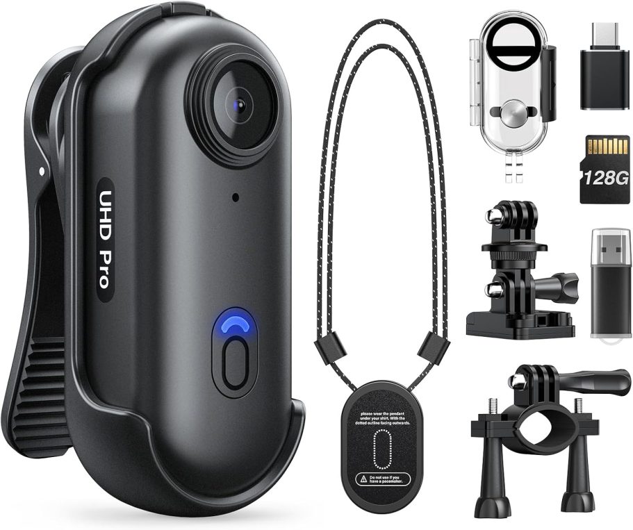 Z10 2K Action Camera, 128GB Wearable Sports Camera with Waterproof Case, Magnetic Clip, and Quick-Mount Accessories, Small Body Cam for Cycling, Diving, Travel, and Outdoor Adventures - Image 9